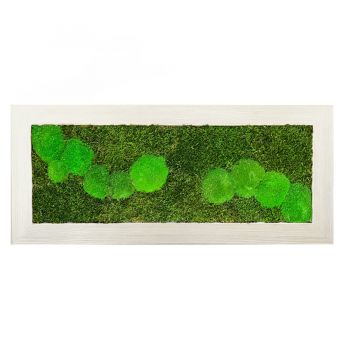 Mechový obraz z kopečkového mechu v kombinaci s plochým 40x100 cm